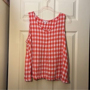 Red plaid or picnic style sleeveless top